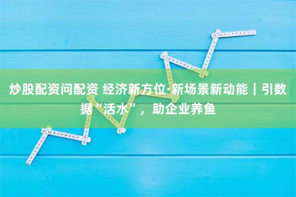 炒股配资问配资 经济新方位·新场景新动能|引数据“活水”,助企业养鱼